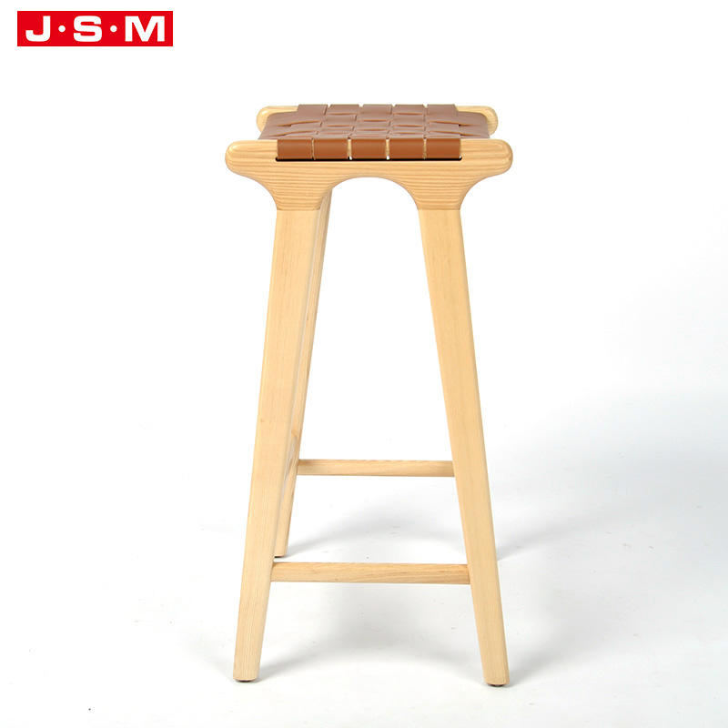 New House Nordic Dining Luxury Wood Classical Fabric Pu Leather Bar Chair