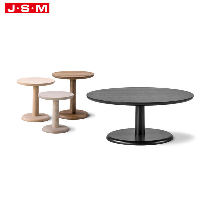 Nordic Modern Living Fancy Minimalist Industrial Room Round Wooden Coffee Shop Table