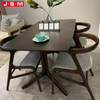 Luxury Italian Modern Cheap Oval Customized Counter Height Wood Top 8 Seater Wood Dining Set