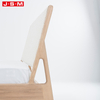 Nordic Square Shape Foam Fabric Headboard Wooden Adults Double Bed