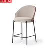 Contemporary Luxury Style High Chair Bar Stool Upholstered Metal Barstool