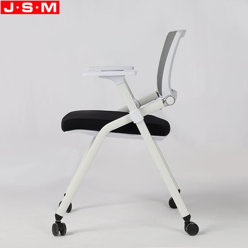 Metal Aluminum Alloy Office Chair Computer Foldable Mesh Office Chair With Four Wheel