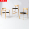Cushion Seat Restaurant Ash Timber Dining Room Wooden Dining Chair With Armrest