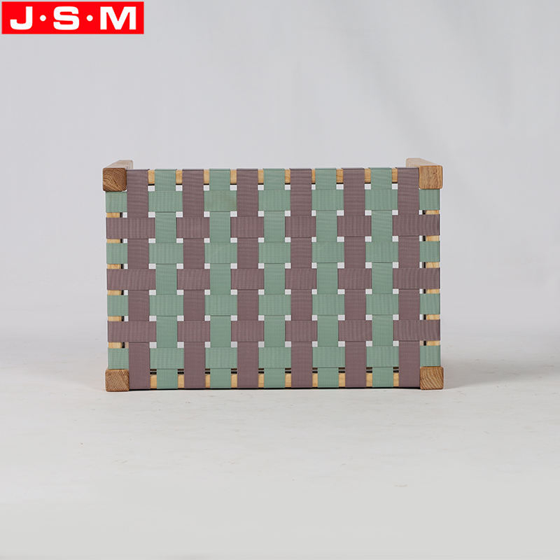 Hot Sale Wooden Legs Ottoman Stool Square Ottoman With Cloth Belt Seat
