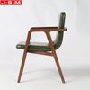 High Quality Armrest Restaurant Cafe Wooden Dining Chair With Cushion Seat