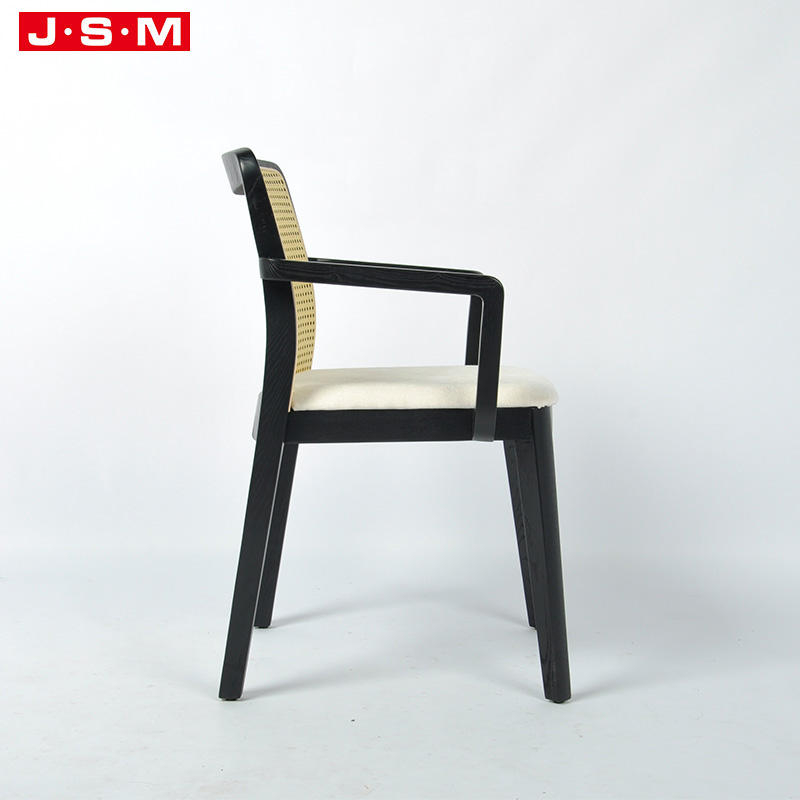 Modern Luxury Nordic Round Trend Walnut Plastic Upholstered High Cafe Dining Chair