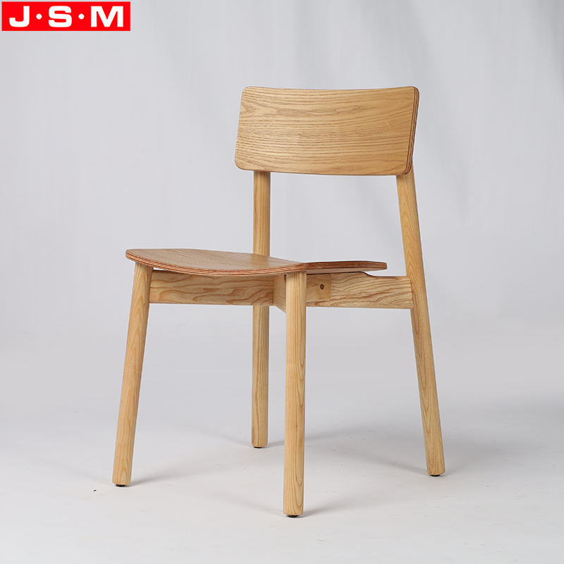 Nordic Modern Curved Long Black Wooden White Wicker Outdoor Dining Chair