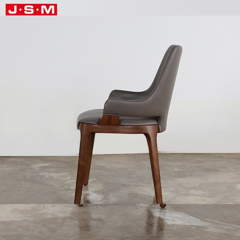 Minimalist Round Armrest Dining Chair Classic Wood Dining Chair With Gold Legs