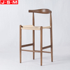 Tall Leg Kitchen Paper Rope Seat Modern High Back Stool Bar Chairs For Bar Table