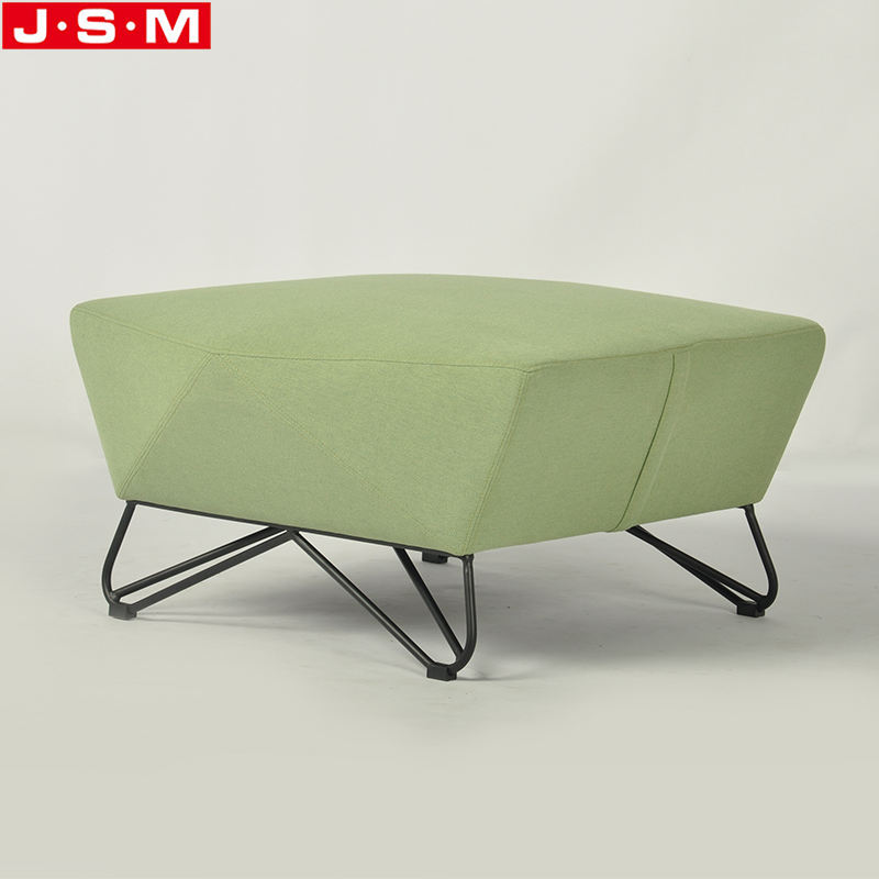Modern Irregular Shape Ottoman Stool Upholstered Metal Frame Ottoman Stool