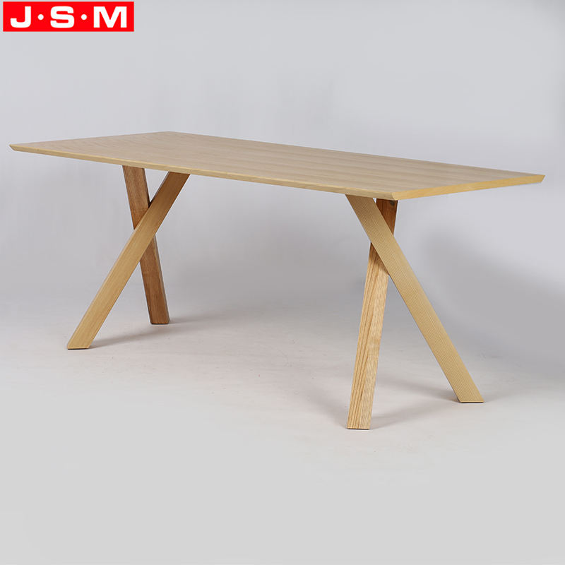 Europe Style Dine Kitchen Tables Rectangle Shaped Wooden Legs Dining Table