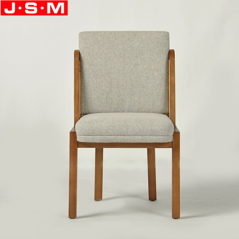 High Performance Ash Timber Frame Comfortable Seat Cushion Brown Dining Chair Without Armrests