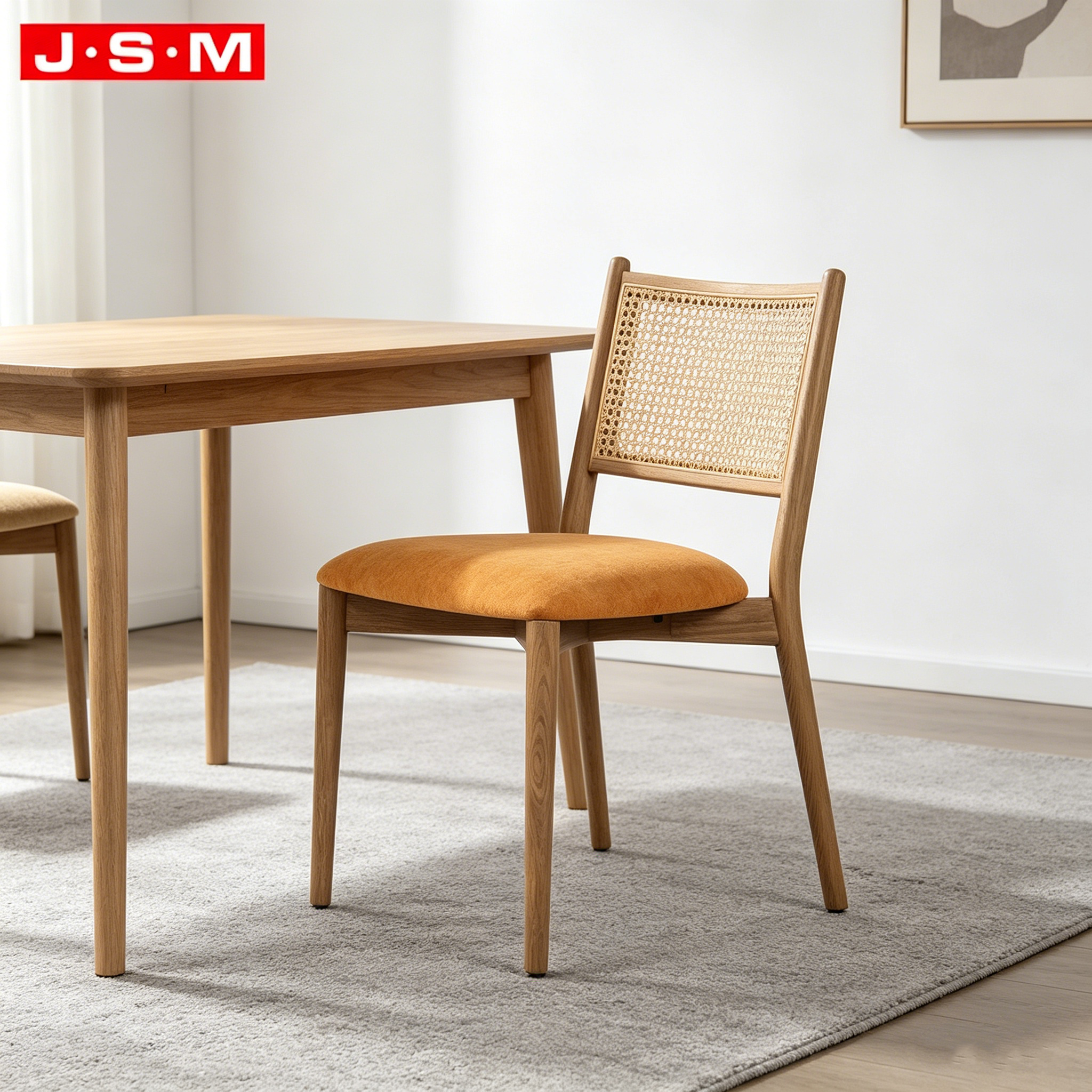 Wooden Chairs Stackable Restaurant Chairs Sillas Comedor Paper Rope Back Oak Nordic Solid Wood Dining Chair