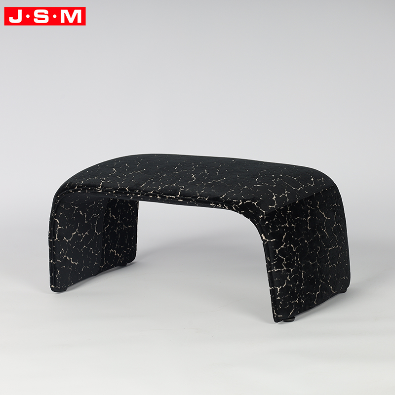 Black Living Room Furniture Home Stool And Ottoman Classic Molded Foam with Fabric Upholstered Long Footstool Bed End Stool
