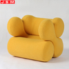Molded Foam with Fabric Chaise Lounge Outdoor French Fabric Garden Furniture Wooden Armchair