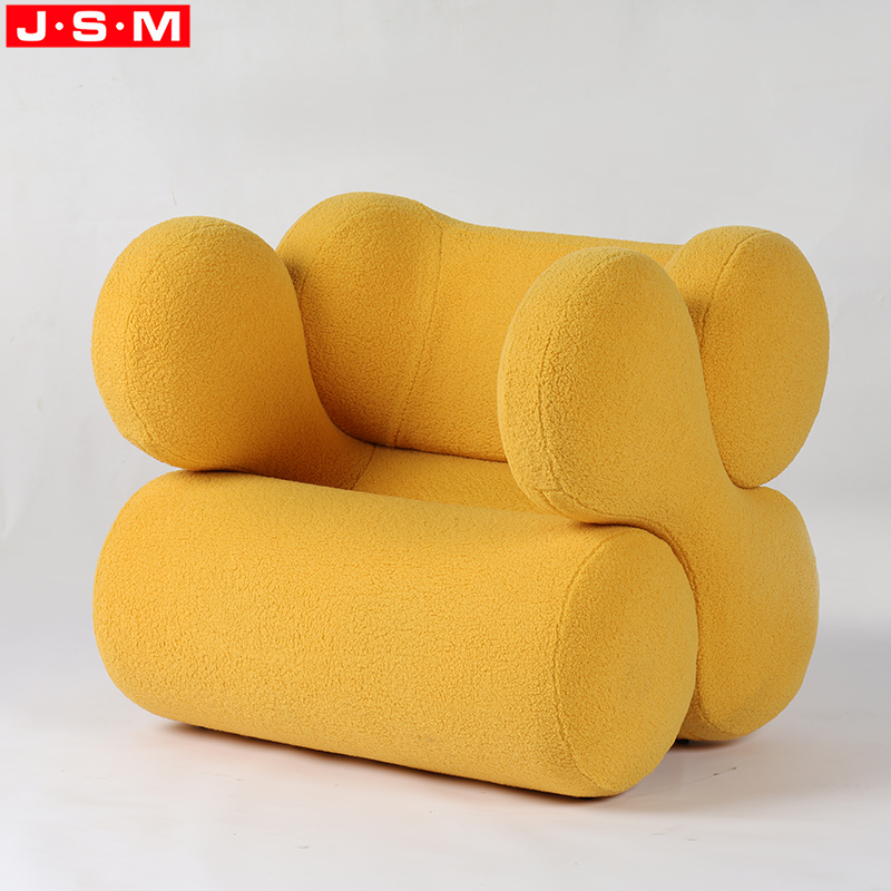 Molded Foam with Fabric Chaise Lounge Outdoor French Fabric Garden Furniture Wooden Armchair