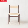 Brown Solid Wood Luxury Dining Chair High Quality Paper Rope Back Ash Timber Frame Wood Chair