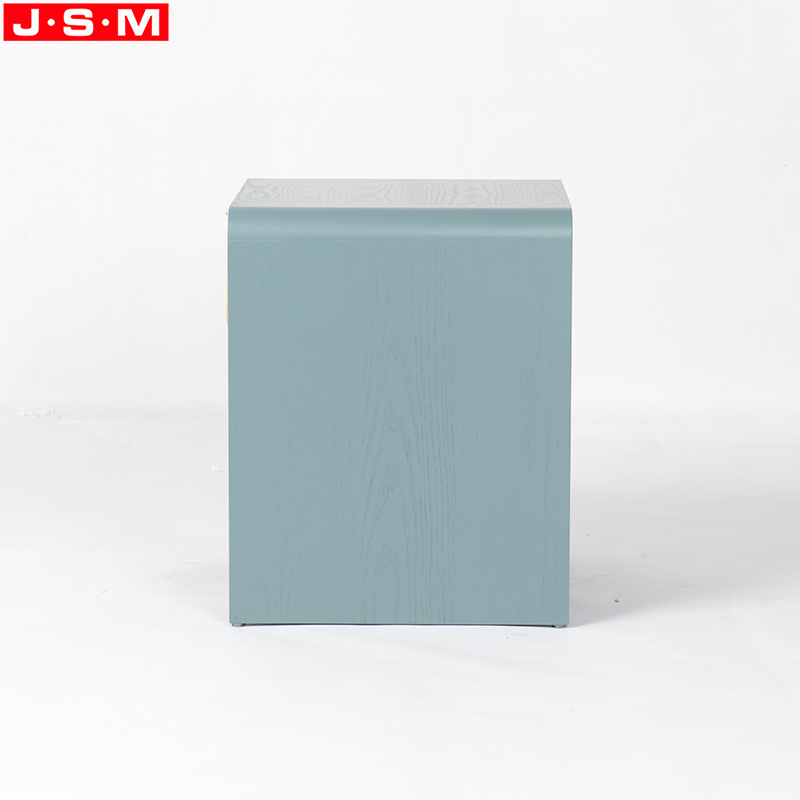 Wholesale Hot Sale Wooden Modern Metal Base Bedside Table Plywood with Veneer