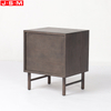 Plywood with Veneer Hot Sale Wooden Modern Metal Base Bedside Table Nightstand