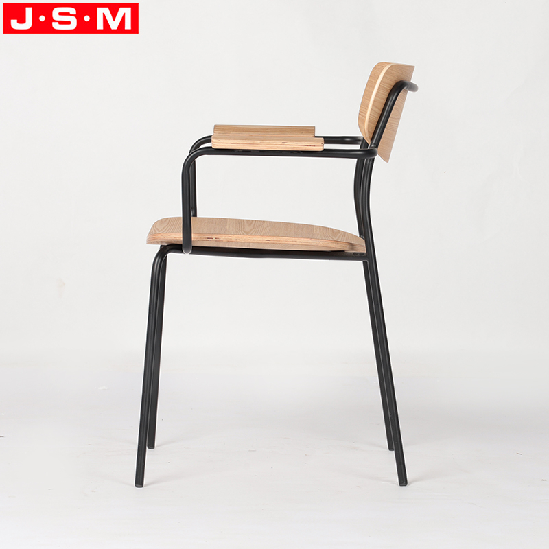 Commercial Furniture Restaurant Buff Ash Timber Wood High Back Metal Frame