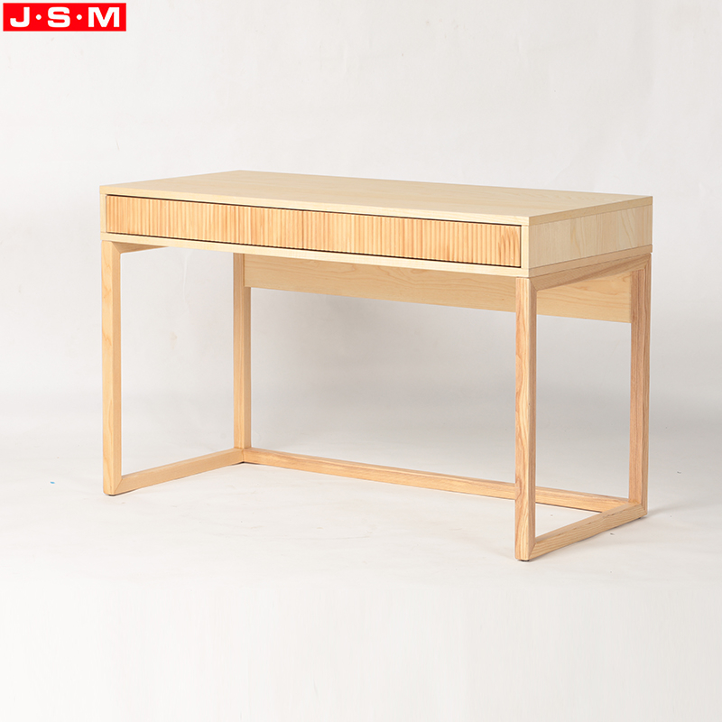 Simple Style Table Wooden Ash Timber Frame Desk For Student Computer Study