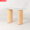 Customized Colors Table Stone Top And Ash Timber Base Desk For Study Work