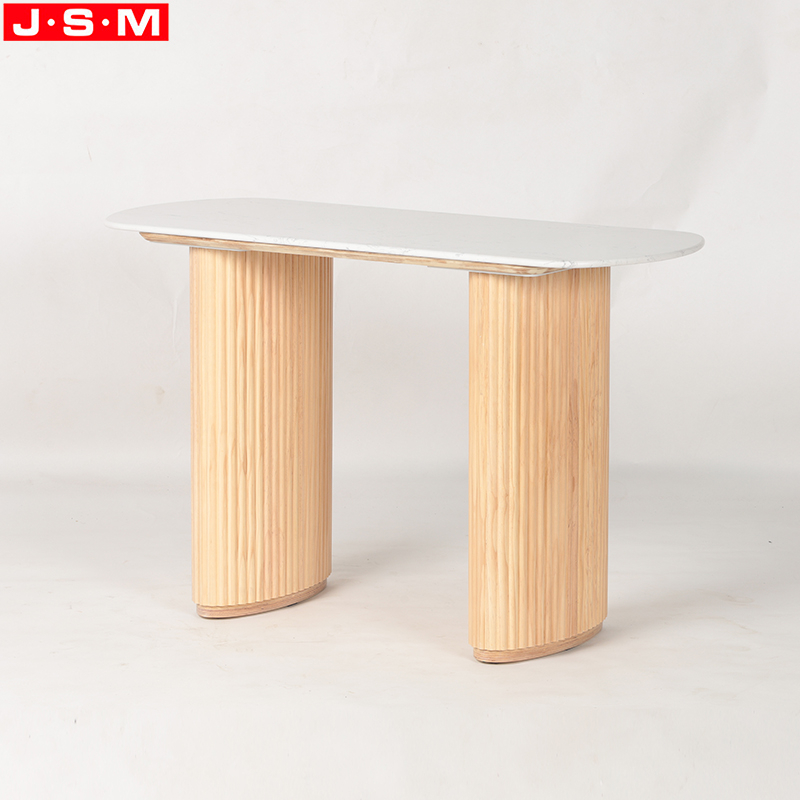 Customized Colors Table Stone Top And Ash Timber Base Desk For Study Work