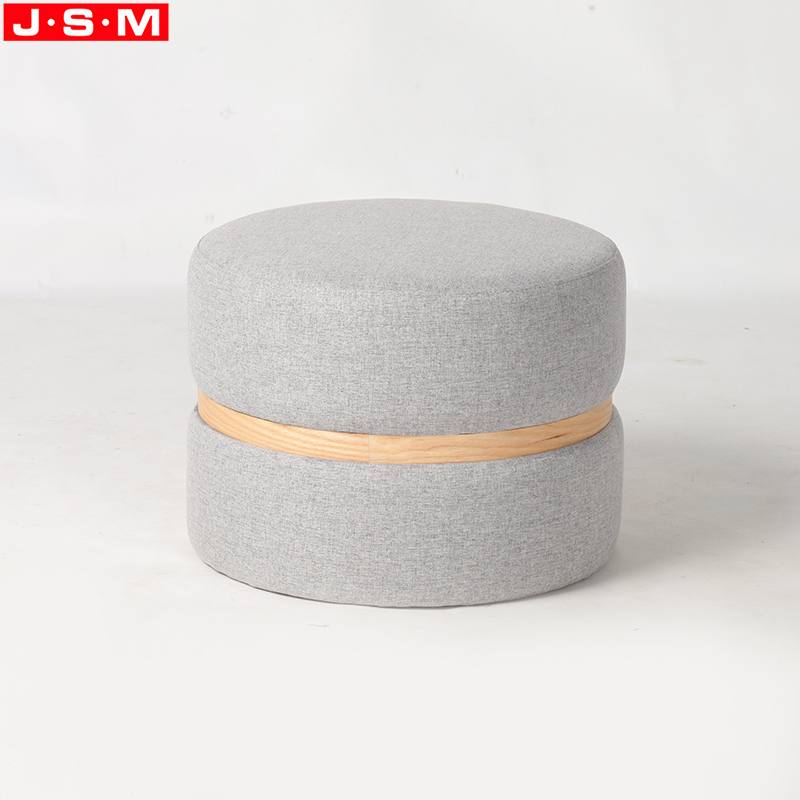 Hot Sale Customized Modular Furniture Round Lounge Chair Stools Ottomans wooden frame with Fabric or PU upholstery