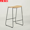 Modern Design Bar Stool Ash Timber Top Metal Frame Bar Stools