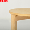 Simple Wooden Stackable No Backrest Low Bar Stool Without Footrest