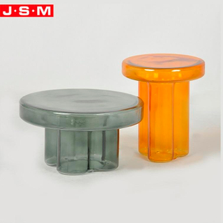 Customization Round Tempered Glass Coffee Table With Stools