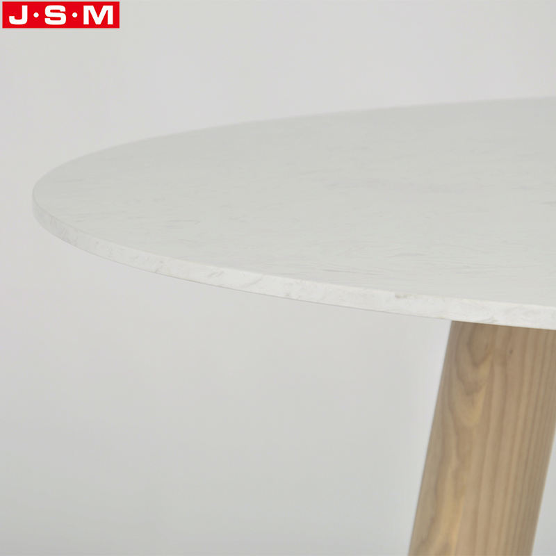 New Arrival Rock Slab Top Dining Table Ash Timber Base Dinning Room Table