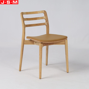Modern Dining Furniture Cushion Seat Chairs Dining Ash Timber Frame Dining Chair Without Armrests