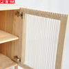 Wood Veneer Carcase Storage Cabinet With Cotton Rope Decoration