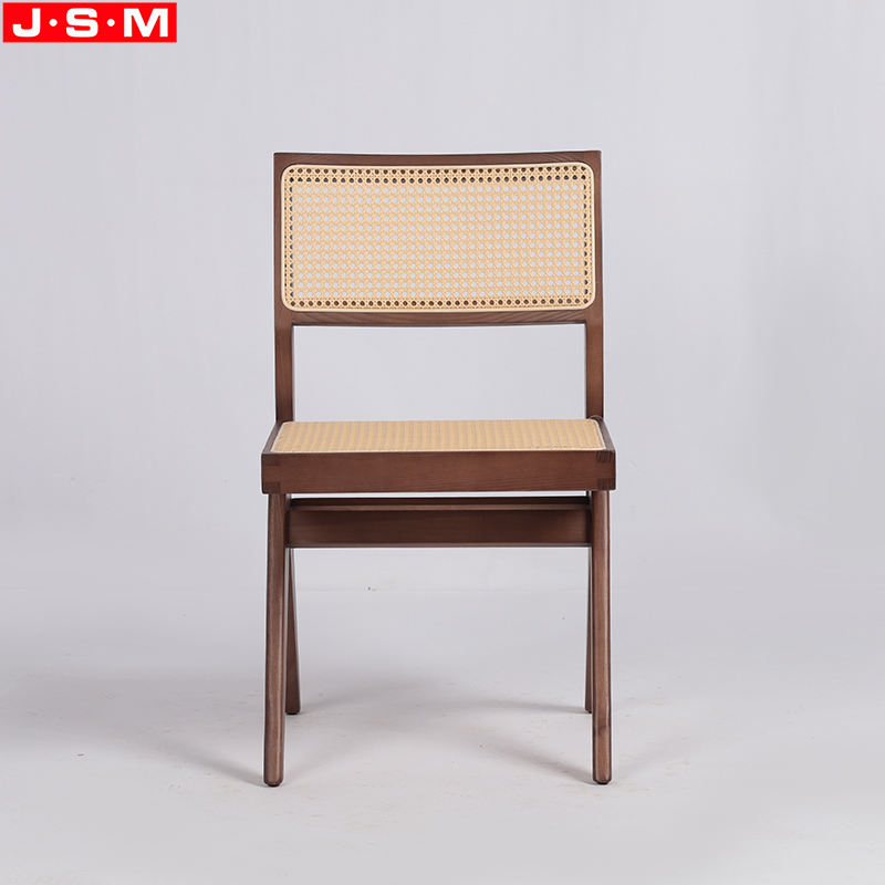Living Room Chairs Wooden Furniture Artificial Rattan Seat And Back Dining Chair