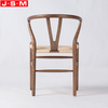 Durable Paper Rope Seat Dining Chairs Ash Timber Restaurant Chairs