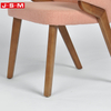 Modern Restaurant Outdoor Dining Room Wooden Pink Fabric High Back Dining Chairs