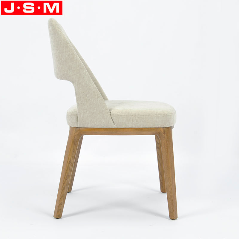 Modern Hotel Dining Room Restaurant Wooden Fabric White Dining Chair Cover