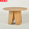 Home Furniture Veneer Table Top Ash Timber Base Pedestal Modern Round Dining Table