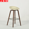 Custom Colors High Stool Kitchen Wooden Fabric Ash Timber Base Bar Chair