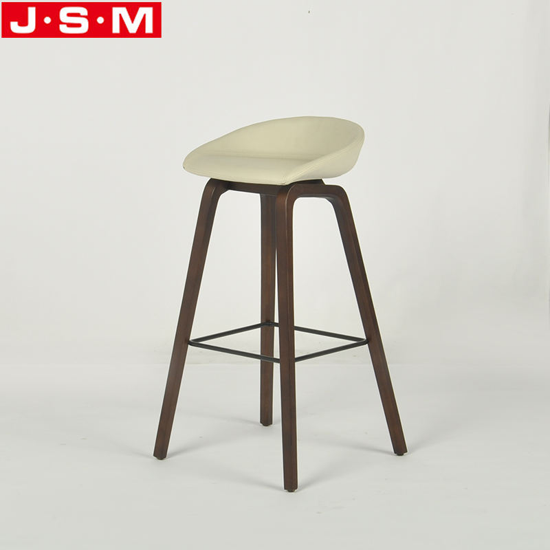 Custom Colors High Stool Kitchen Wooden Fabric Ash Timber Base Bar Chair