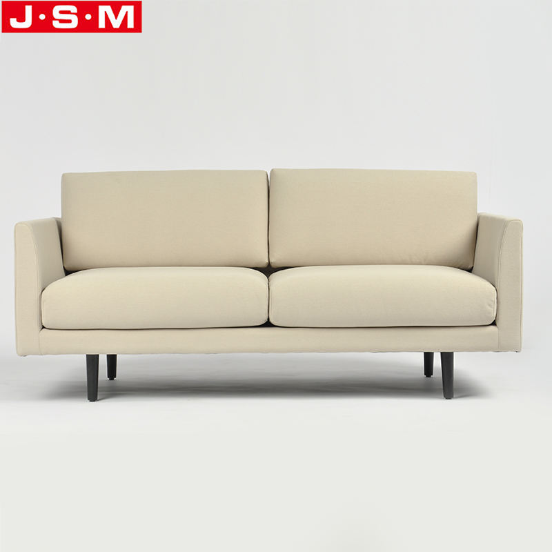 Two Seat Lounge Wooden Legs Fabric Living Room Cafe Cushion Sofa Chair