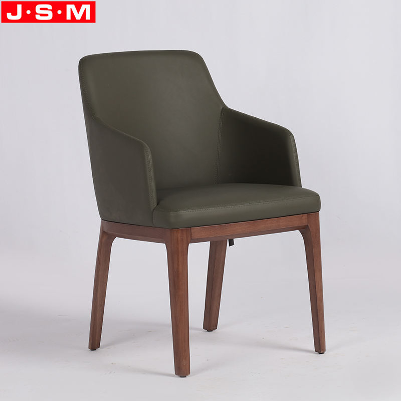 Private Label Dining Chair Fabric Pu Upholstery Ash Frame Dining Chair