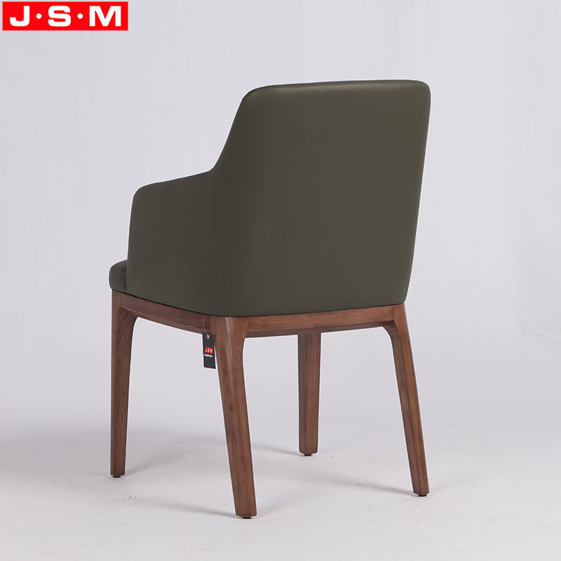 Private Label Dining Chair Fabric Pu Upholstery Ash Frame Dining Chair