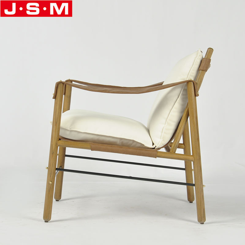 Modern Comfortable Lounge Terrace Living Room Upholstered Wood Armchairs