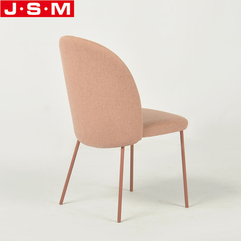 Contemporary Wooden Frame Pink Back Dining Chairs In Office Building