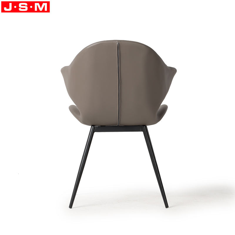 Unique Accent Luxury Leather Metal Legs Dining Room Study Room Dining Chair