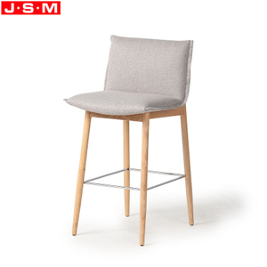 Wholesale Modern Base Ash Barstools PU Upholstery Fabric High Counter Chairs Bar Stools With Metal Footrest