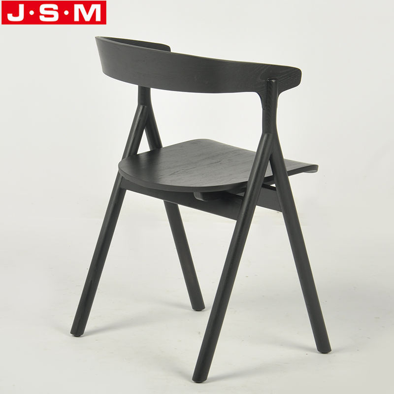 High Quality Veneer Back And Seat Restaurant Chair Black Dining Chair