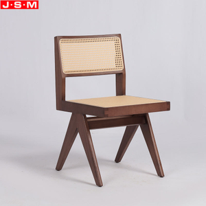 Living Room Chairs Wooden Furniture Artificial Rattan Seat And Back Dining Chair